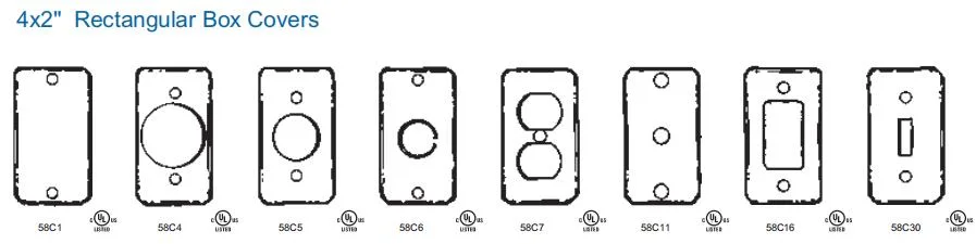4X2&quot; Electrical Conduit Galvanized Steel Rectangular Box Cover